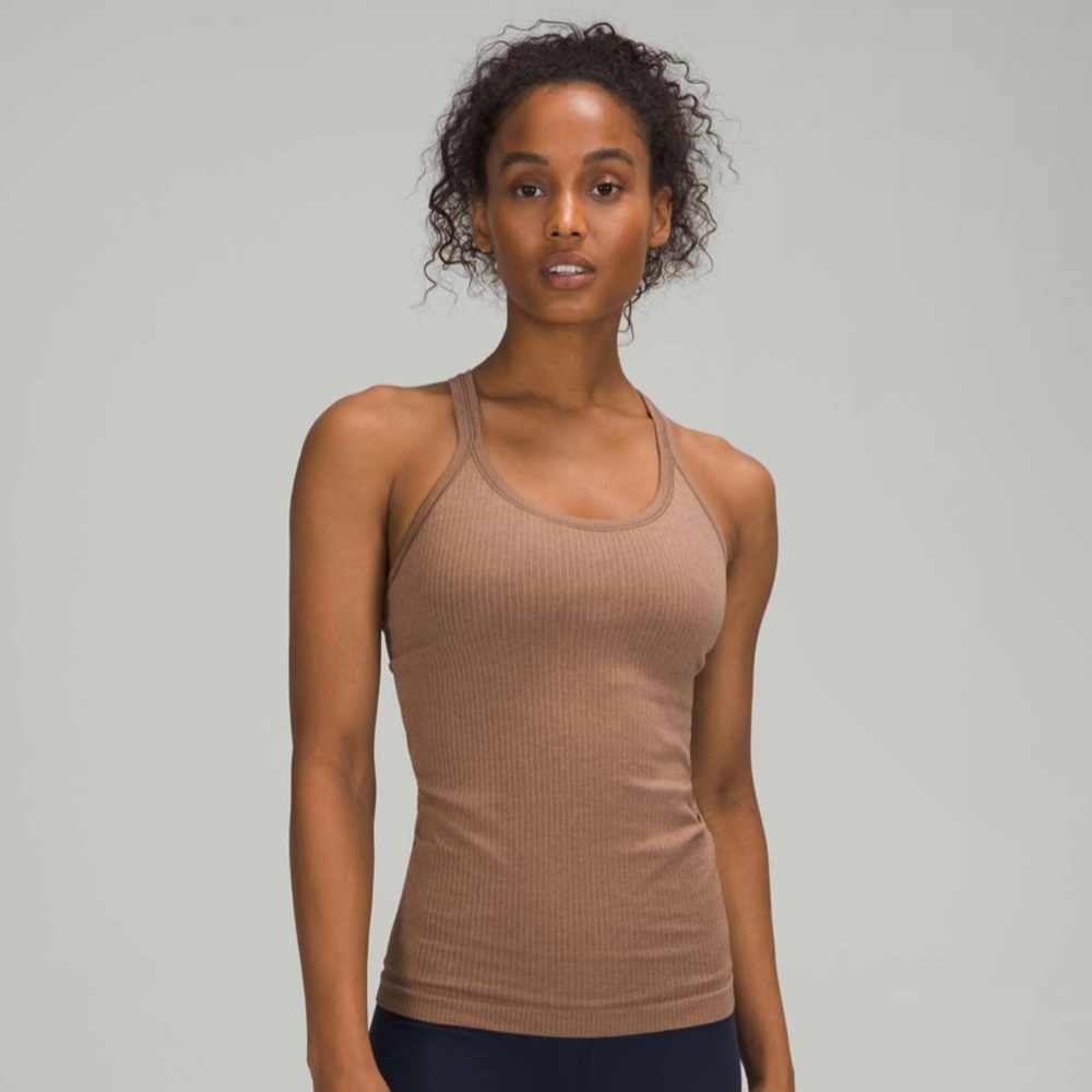 Lululemon Ebb to Street Shelf Bra Tank Top with Light Support in Cacao Sz 6